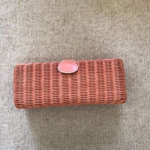 Maxx New York Coral Straw Clutch
